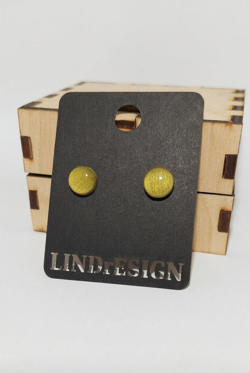 Round Stud Earrings – Olive Yellow