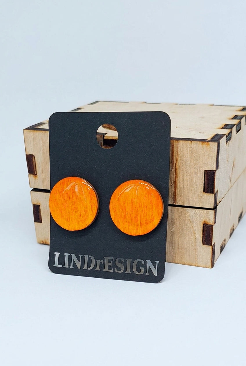 Round Stud Earrings – Bright Orange