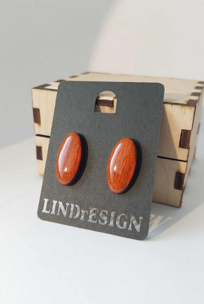 Oval Stud Earrings – Rosewood Brown