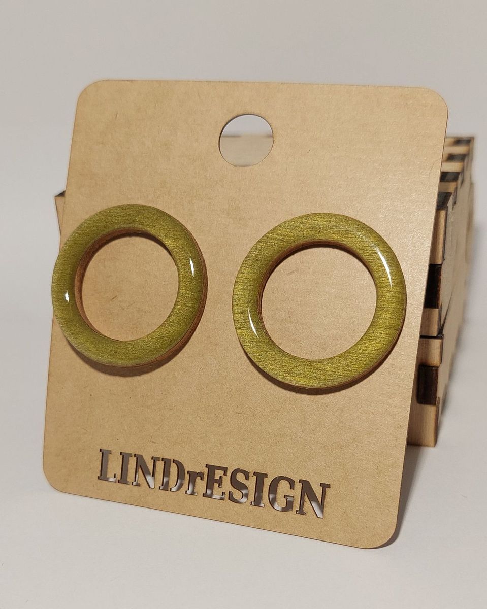 Open Circle Stud Earrings – Olive Gold
