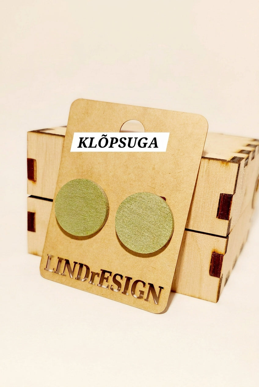 Round Clip-On Earrings – Sage Green