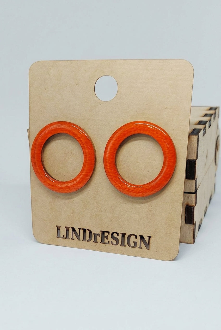 Circle Ring Stud Earrings – Vibrant Orange