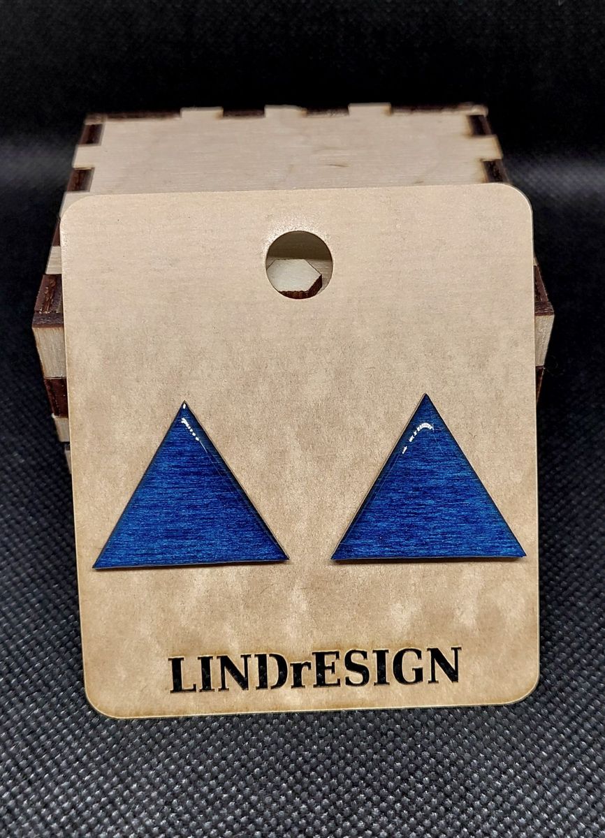 Triangle Stud Earrings – Cobalt Blue