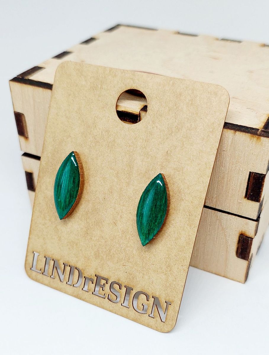 Marquise Stud Earrings – Dark Forest Green