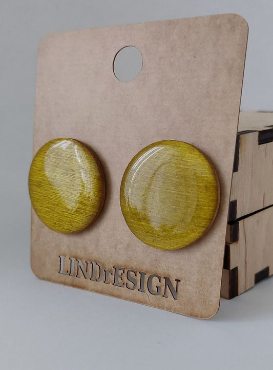 Round Stud Earrings – Golden Yellow