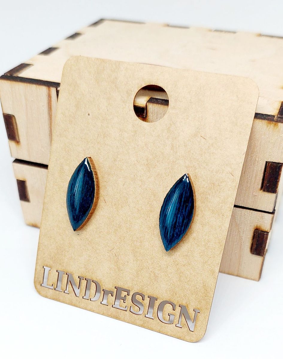 Marquise Stud Earrings – Deep Navy Blue