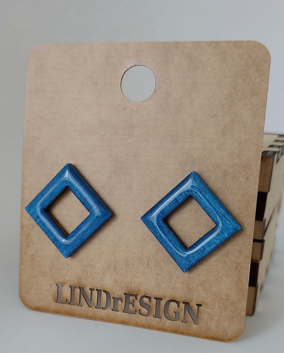 Open Diamond Stud Earrings – Ocean Blue