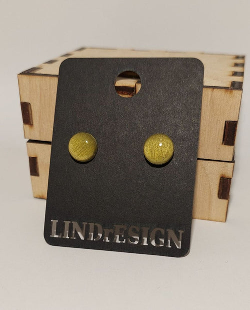 Round Stud Earrings – Olive Yellow