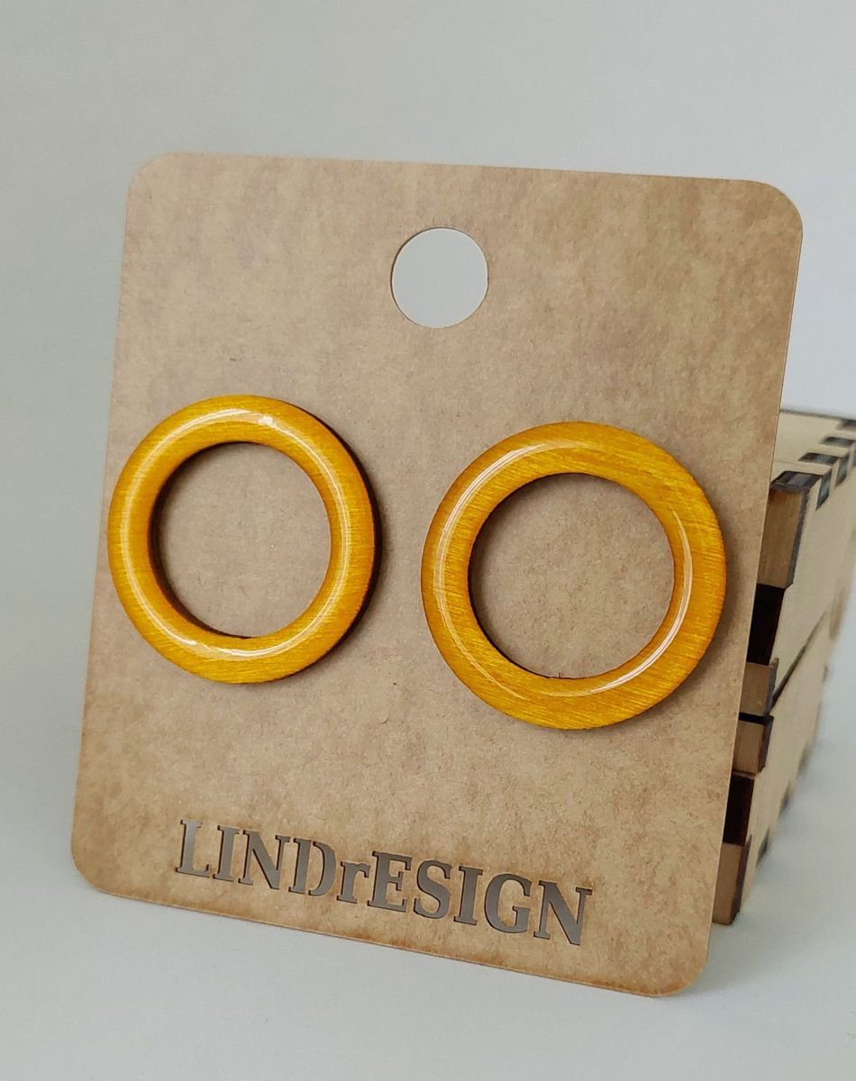 Open Circle Stud Earrings – Amber Orange