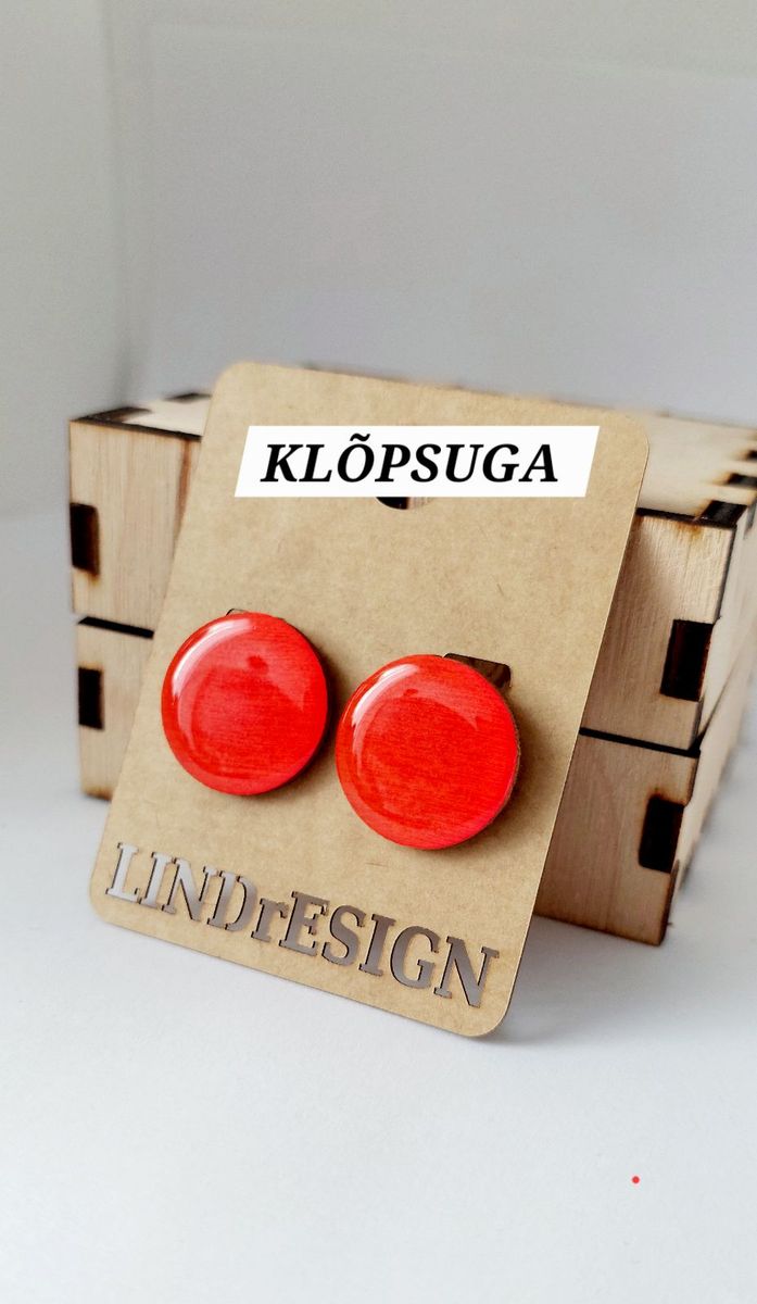 Round Clip-On Earrings – Bright Red