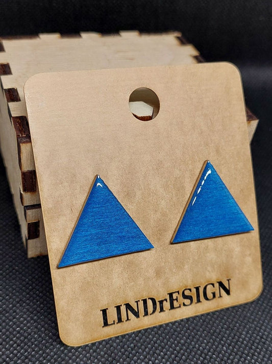 Triangle Stud Earrings – Dark Forest Green