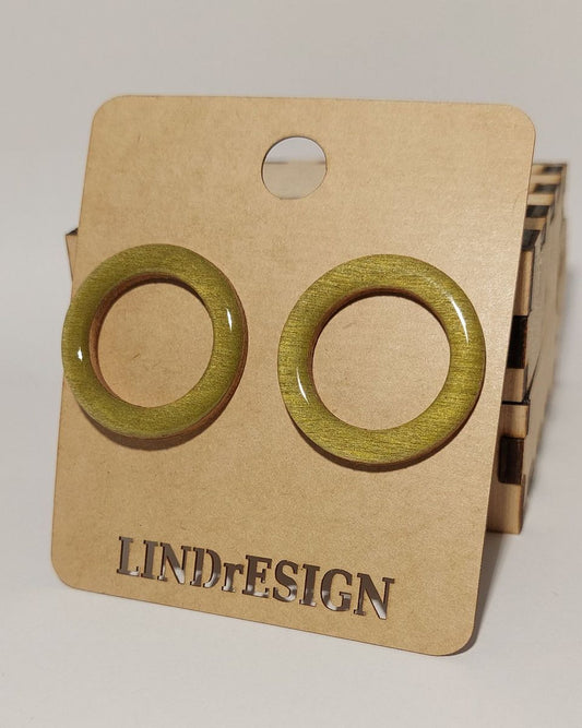 Open Circle Stud Earrings – Olive Gold
