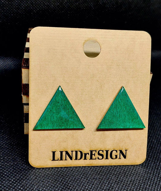 Triangle Stud Earrings – Navy Blue