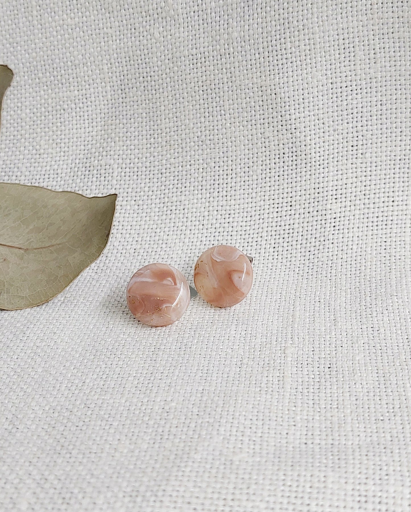 Polymer Clay Stud Earrings- Pastel Colours With Gold