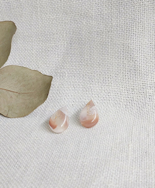 Drop Shape Stud Earrings - Pastel Colours